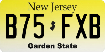 NJ license plate B75FXB