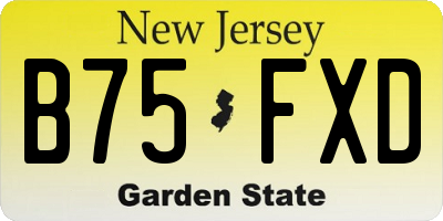 NJ license plate B75FXD