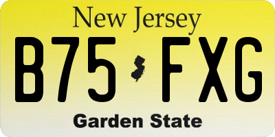 NJ license plate B75FXG