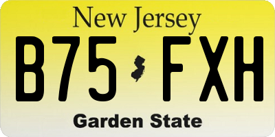 NJ license plate B75FXH
