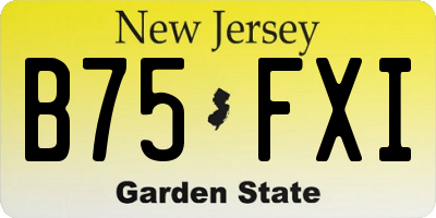 NJ license plate B75FXI