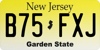 NJ license plate B75FXJ