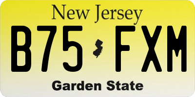 NJ license plate B75FXM