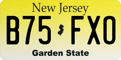 NJ license plate B75FXO