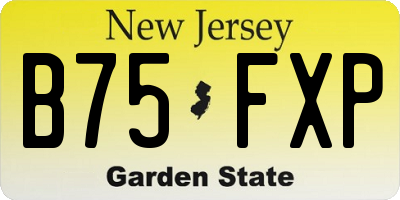 NJ license plate B75FXP