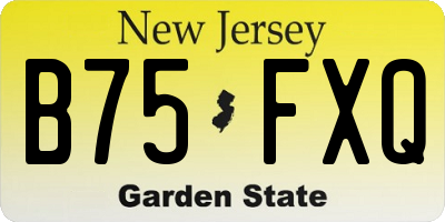 NJ license plate B75FXQ