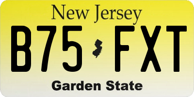 NJ license plate B75FXT