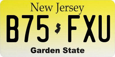 NJ license plate B75FXU