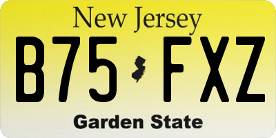 NJ license plate B75FXZ