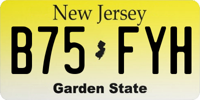 NJ license plate B75FYH