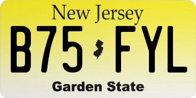 NJ license plate B75FYL