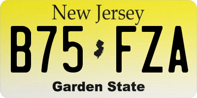 NJ license plate B75FZA