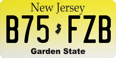 NJ license plate B75FZB