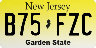 NJ license plate B75FZC