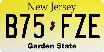 NJ license plate B75FZE