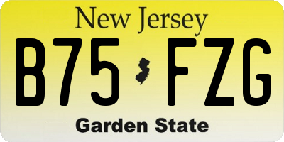 NJ license plate B75FZG