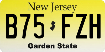 NJ license plate B75FZH