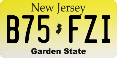 NJ license plate B75FZI