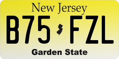 NJ license plate B75FZL