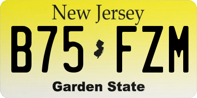 NJ license plate B75FZM
