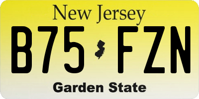 NJ license plate B75FZN