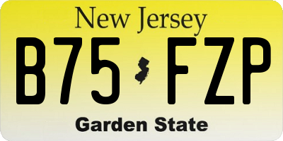 NJ license plate B75FZP