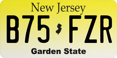 NJ license plate B75FZR