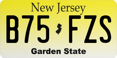 NJ license plate B75FZS