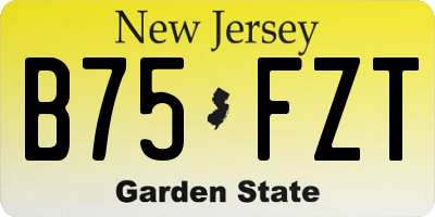 NJ license plate B75FZT