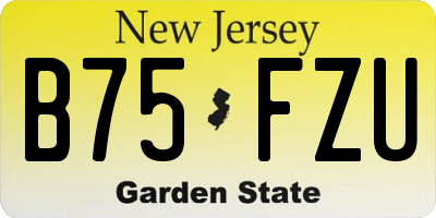 NJ license plate B75FZU