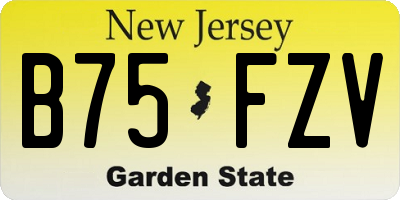 NJ license plate B75FZV