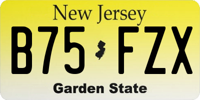 NJ license plate B75FZX