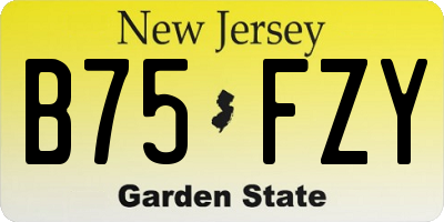 NJ license plate B75FZY