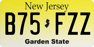 NJ license plate B75FZZ