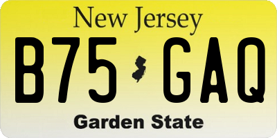 NJ license plate B75GAQ