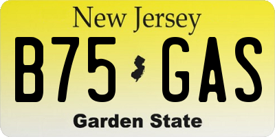 NJ license plate B75GAS