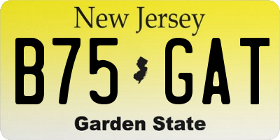 NJ license plate B75GAT