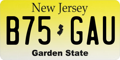 NJ license plate B75GAU
