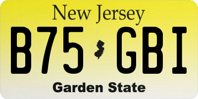 NJ license plate B75GBI