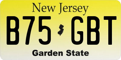 NJ license plate B75GBT