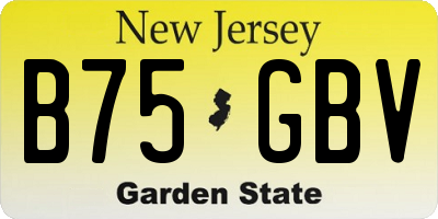 NJ license plate B75GBV