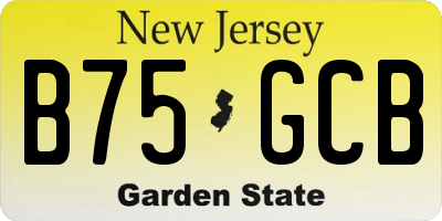 NJ license plate B75GCB