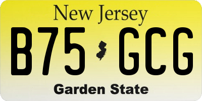 NJ license plate B75GCG