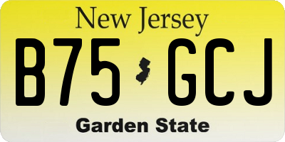 NJ license plate B75GCJ