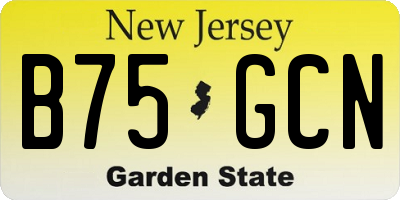 NJ license plate B75GCN