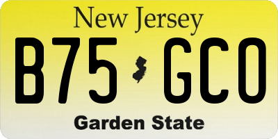 NJ license plate B75GCO