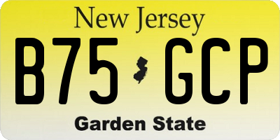 NJ license plate B75GCP