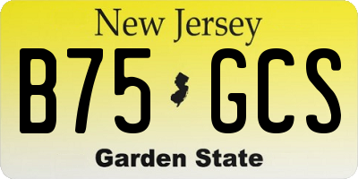 NJ license plate B75GCS