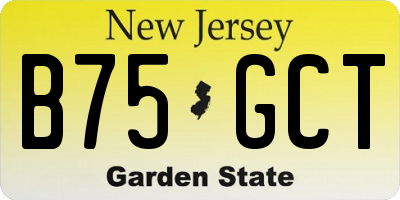 NJ license plate B75GCT