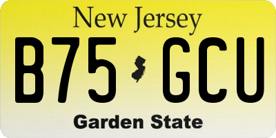 NJ license plate B75GCU